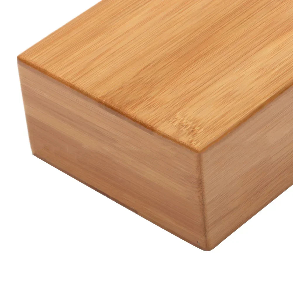Bamboo Yoga Block For Flexibility & Meditation (Brown)