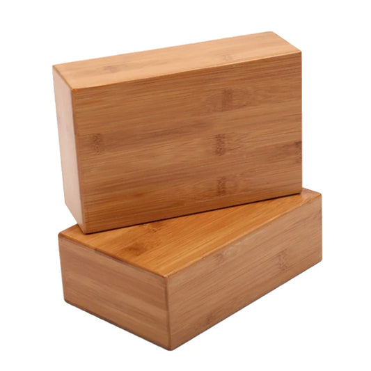 Bamboo Yoga Block For Flexibility & Meditation (Brown)