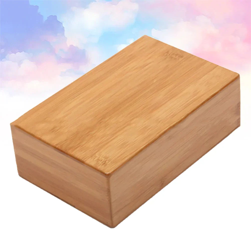 Bamboo Yoga Block For Flexibility & Meditation (Brown)