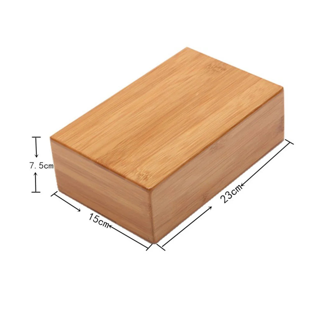 Bamboo Yoga Block For Flexibility & Meditation (Brown)