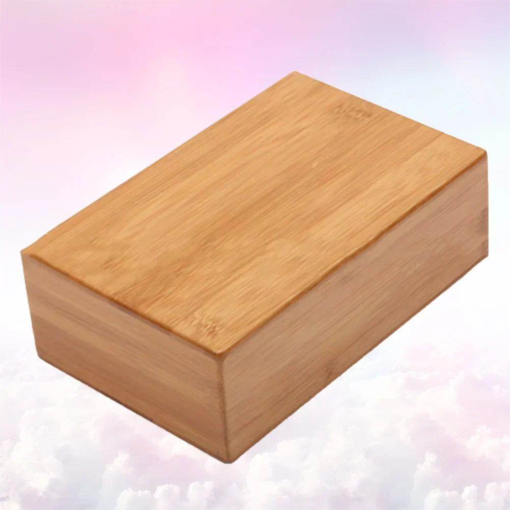 Bamboo Yoga Block For Flexibility & Meditation (Brown)