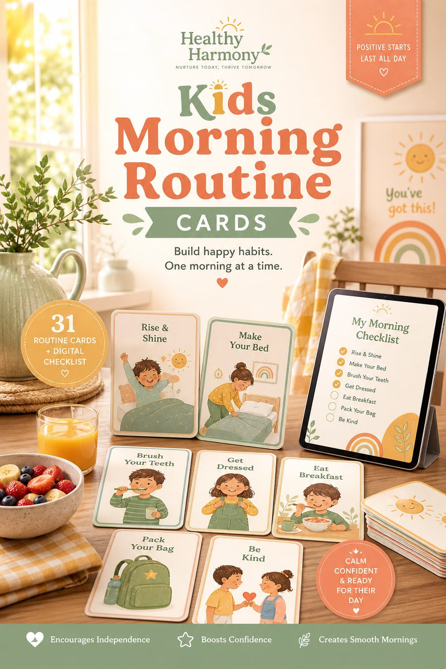 Kids Morning Routine Cards